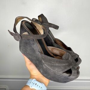 Marni Suede Platform Wedge Sandal